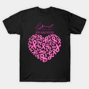 Breast Cancer Awareness Support Pink Ribbon T-shirt T-Shirt